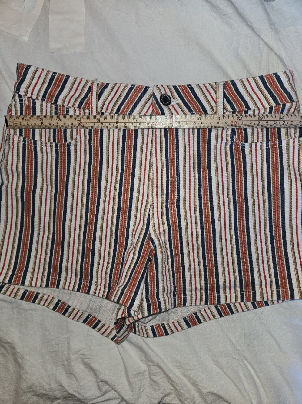Wrangler Shorts Womens 6 Striped Red White Blue High Rise Retro Summer